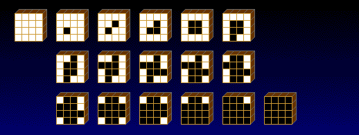 Figure 20: A four-by-four grid provides 15 gradations of color, from 6.67% through 93.33% in 6.67% increments, plus solid color and total absence of color.